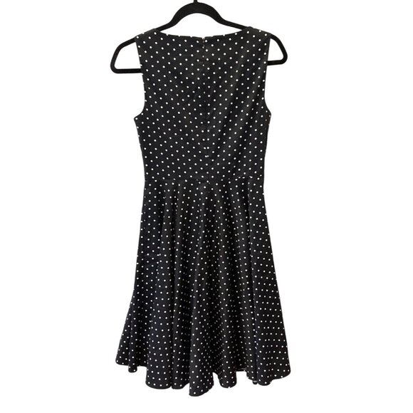 Grace Karin Polka Dot Dress Sleeveless Black White Fit and Flare Pin Up 60s Sz M - Picture 7 of 11